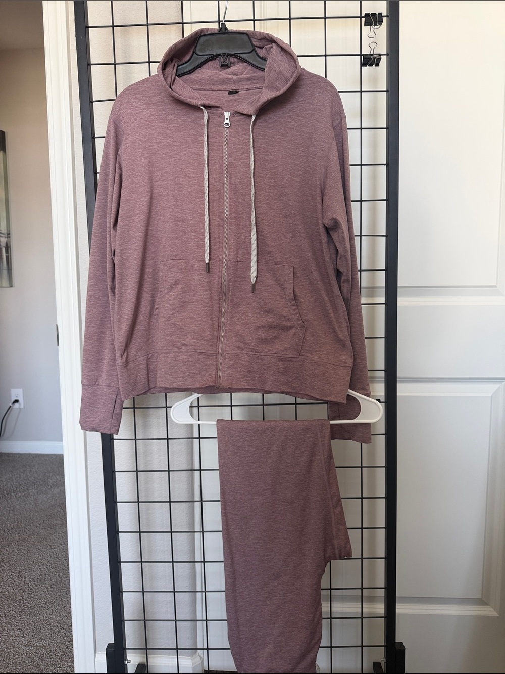 Target Women's Mauve Hooded Zip-Up Lounge Set